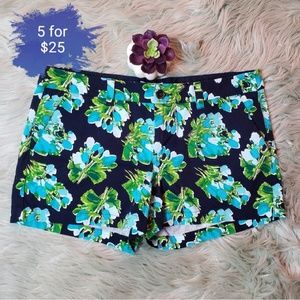 Navy blue floral merona shorts with pockets